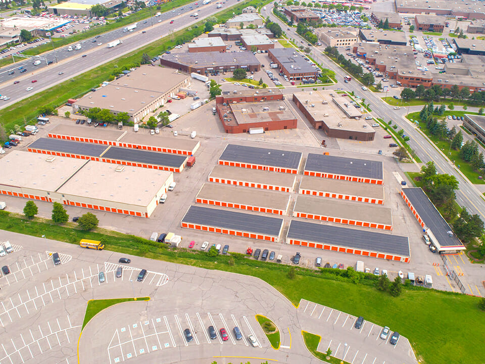 Public Storage North York - Arrow Rd - Panoramic aerial view