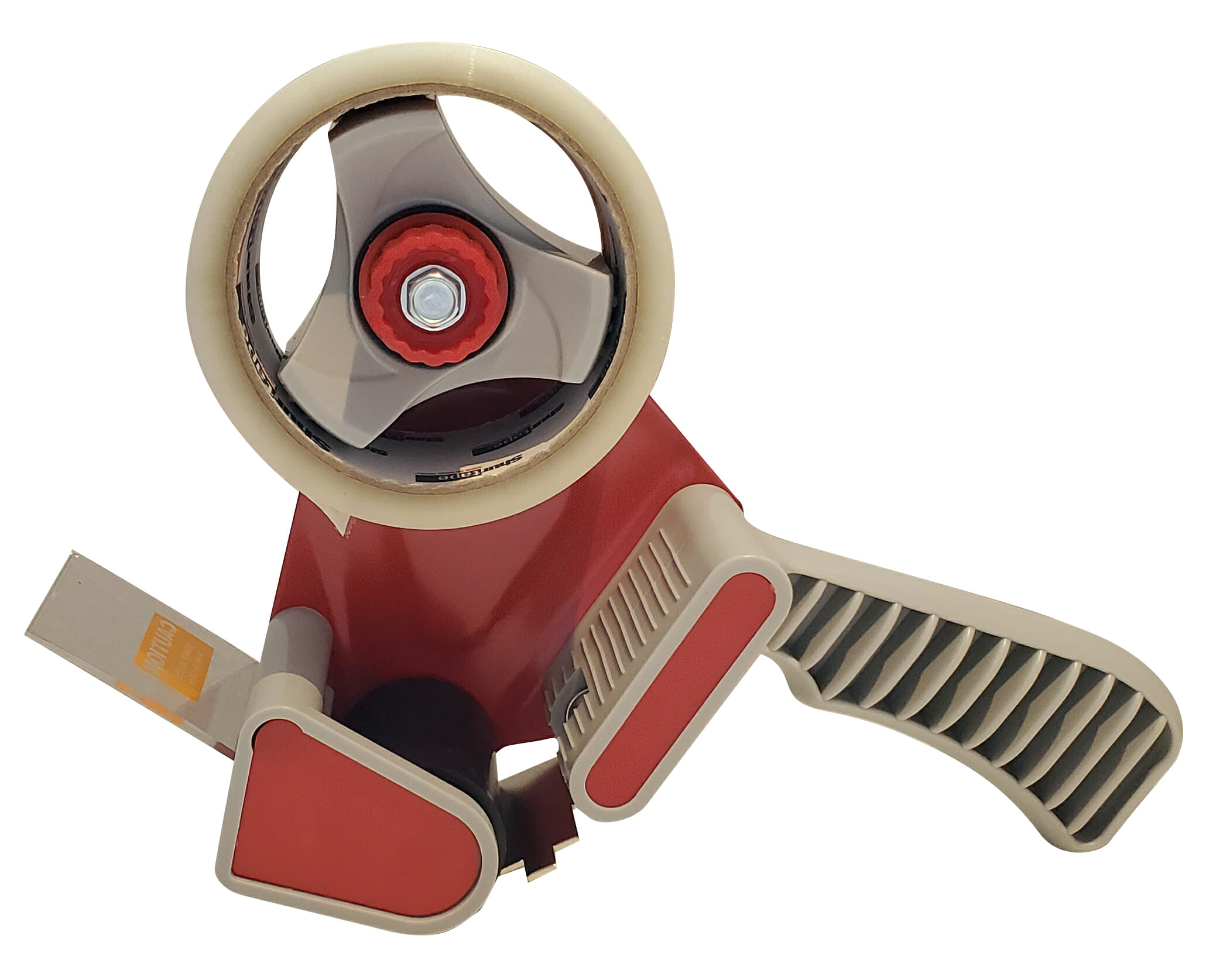 red tape gun loaded with clear packing tape